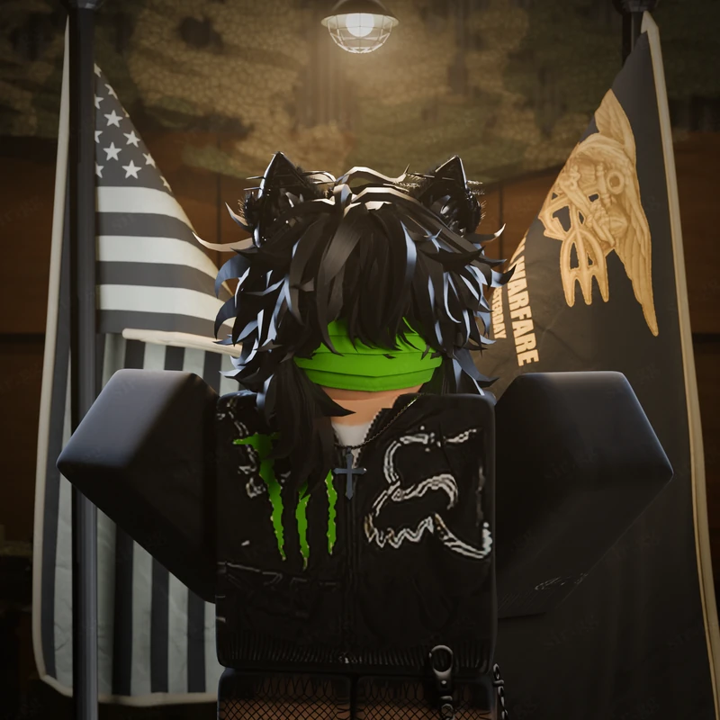 Portrait of an avatar in a dark special forces team room